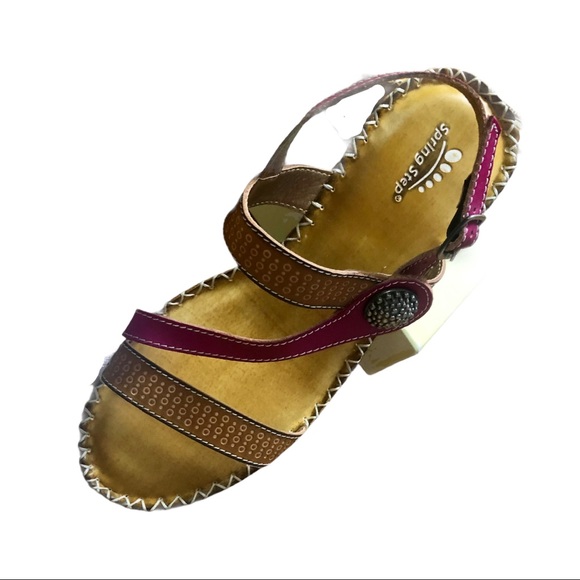 Spring Step Small Heel Sandals Leather Size 39 Pre-Loved - Picture 7 of 16